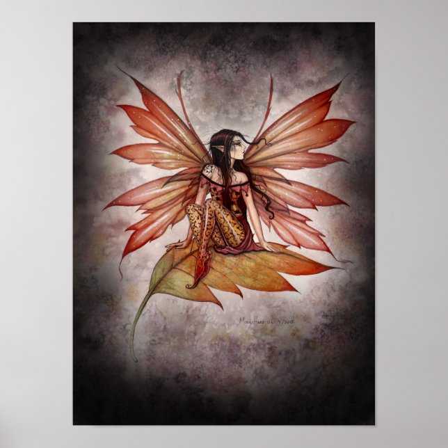 Impresión de arte de fantasía de hada otoñal gótic (Frente)