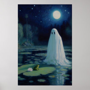 Impresión de arte de fantasma y rana Pantano Luz d