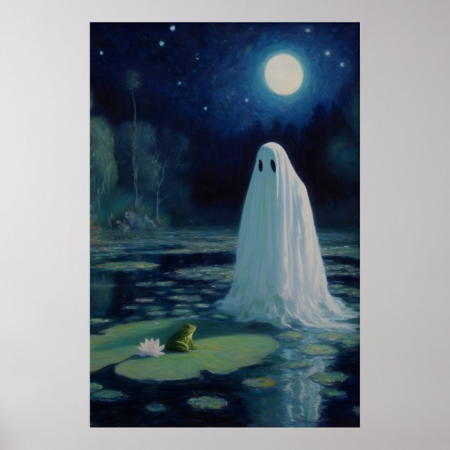 Impresión de arte de fantasma y rana Pantano Luz d (Frente)