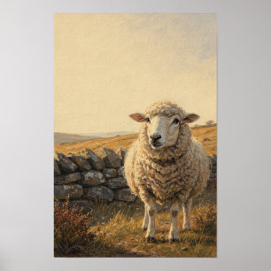 Impresión de arte de fauna de granja caprichosa de