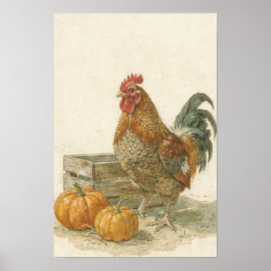 Impresión de arte de fauna de granja caprichosa de