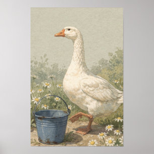 Impresión de arte de fauna de granja caprichosa de