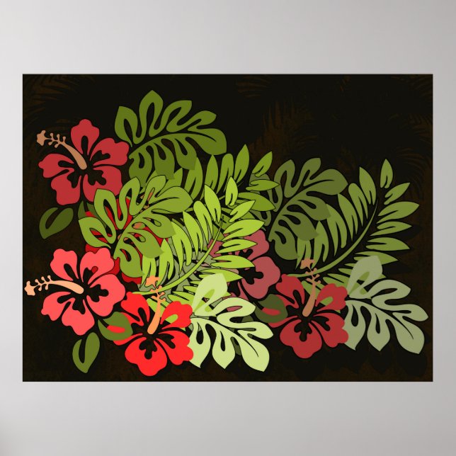 Impresión de arte de flor de aloha de Hawái (Frente)