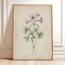 Impresión de arte de flor de Oxalis vintage para c