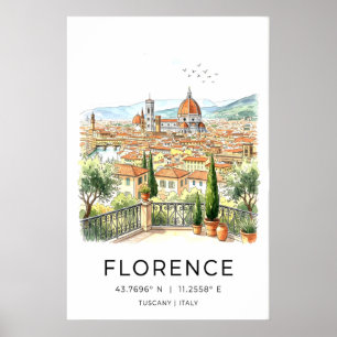 Impresión de arte de Florencia Italia Terraza tosc