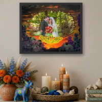 Impresión de arte de foto personalizada de boda en