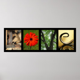 Impresión de arte de fotografía de alfabeto con am