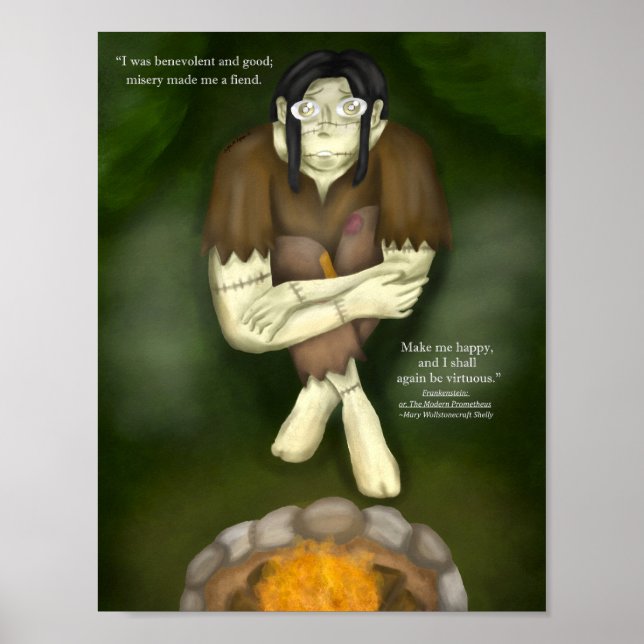 Impresión de arte de Frankenstein de Halloween (Frente)