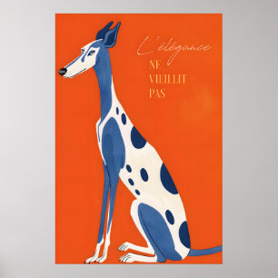 Impresión de arte de galgo Ilustración de perro c