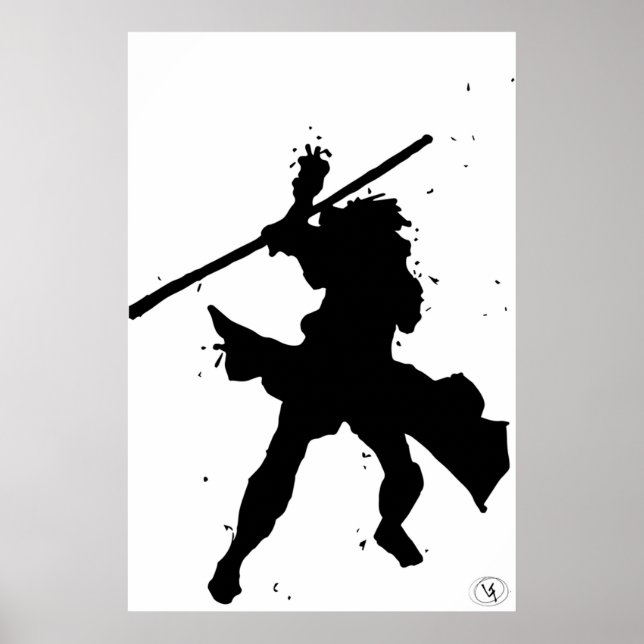 Impresión de arte de gambito blanco negro (Frente)