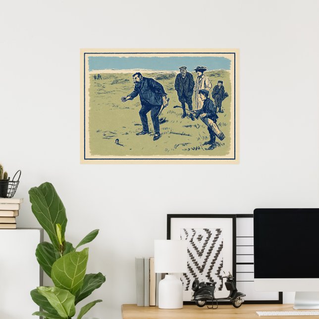 Impresión de arte de golf de 1910 (Oficina en casa)