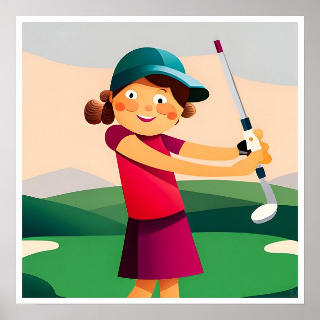 Impresión de arte de golf para Chicas júnior (Frente)