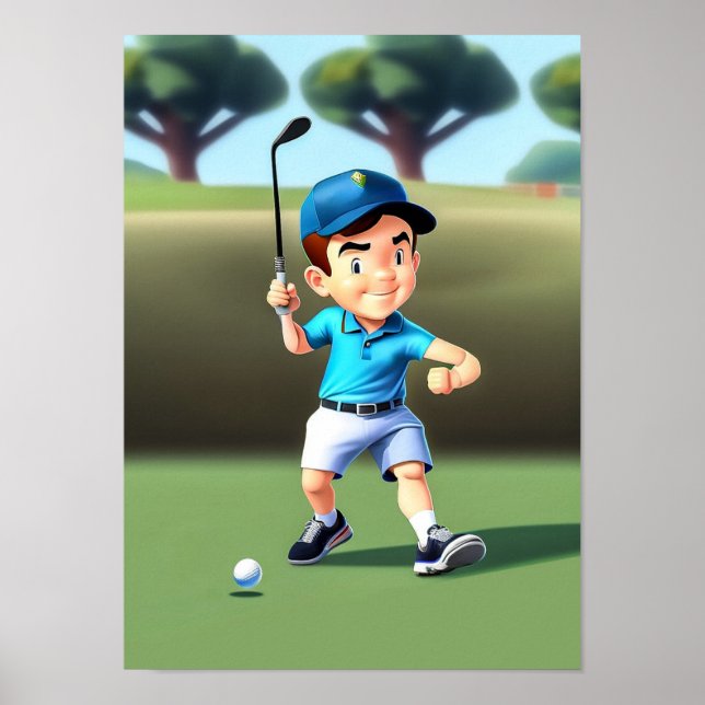 Impresión de arte de golf para niños junior (Frente)