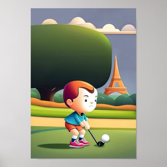 Impresión de arte de golf para niños junior (Frente)