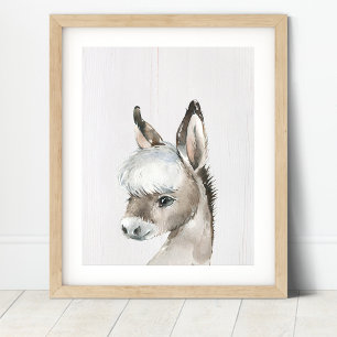 Impresión de arte de granja de burros para niños