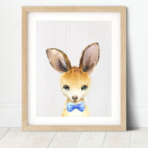 Impresión de arte de guardería Kangaroo Bowtie