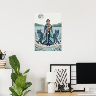 Impresión de arte de guardiana del lago mística -
