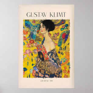 Impresión de arte de Gustav Klimt - Dama con abani