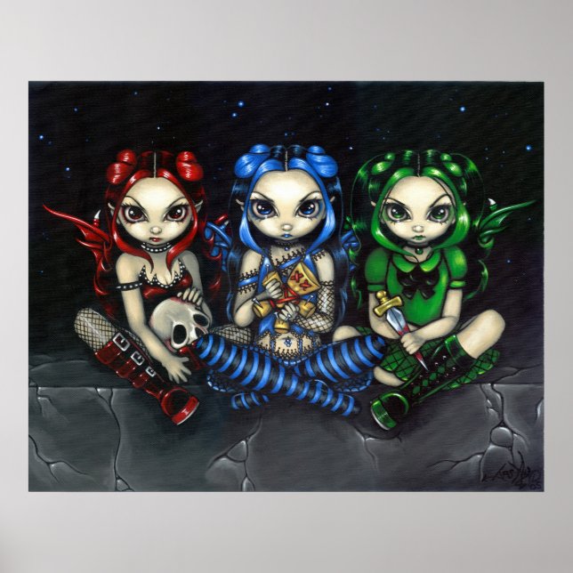Impresión de arte de hadas malvadas, tramposas y f (Frente)
