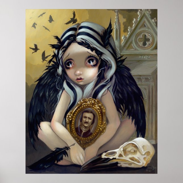 Impresión de arte de hadas Nevermore gothic Poe Ra (Frente)