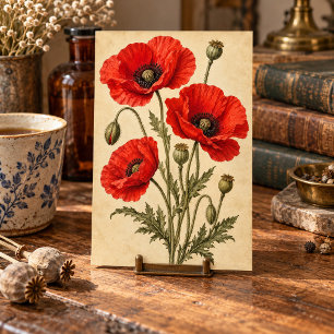 Impresión de arte de herbario de amapola