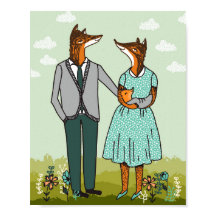 Impresión de arte de la familia Fox