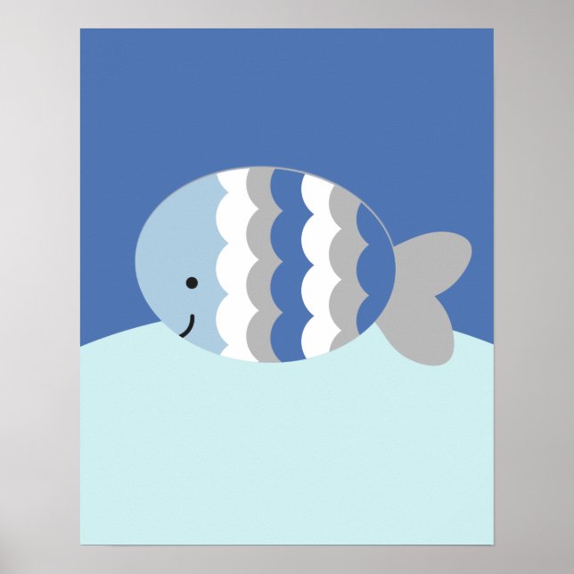 Impresión de arte de la guardería Blue and Grey Oc (Frente)