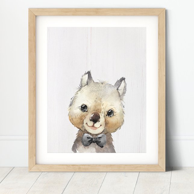 Impresión de arte de la guardería Wombat Bowtie (Subido por el creador)
