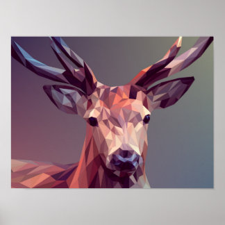 Impresión de arte de la naturaleza baja del polígo