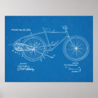 Impresión de arte de la patente de bicis de 1922