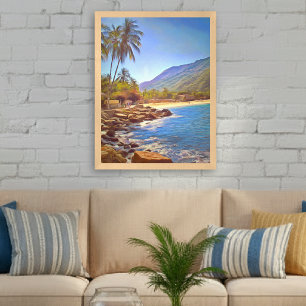 Impresión de arte de la playa tropical Yelapa Méxi