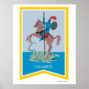 Impresión de arte de la región de Calabria Italia