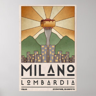 Impresión de arte de la silueta de Lombardía - Pan