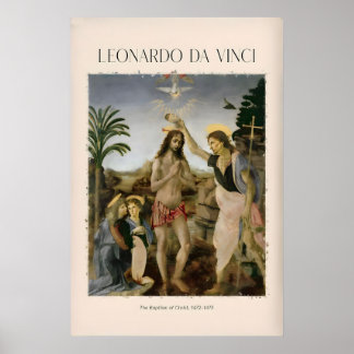 Impresión de arte de Leonardo da Vinci El Bautismo