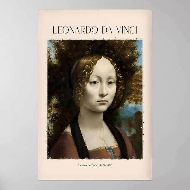 Impresión de arte de Leonardo da Vinci - Ginevra d (Frente)