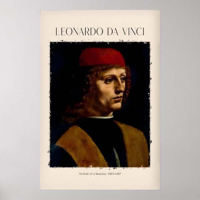 Impresión de arte de Leonardo da Vinci - Retrato d (Frente)