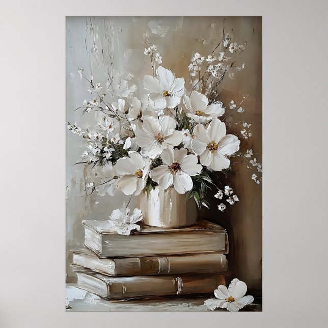 Impresión de arte de libro de flores de primavera, (Frente)