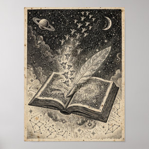 Impresión de arte de libro mayor estrellado — Deco