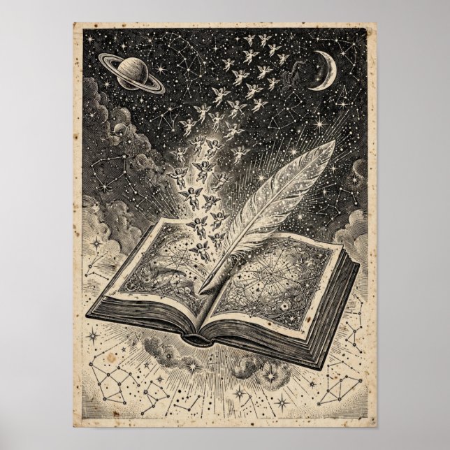 Impresión de arte de libro mayor estrellado — Deco (Frente)