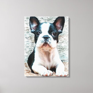 Impresión de arte de lienzo de Bulldog francés