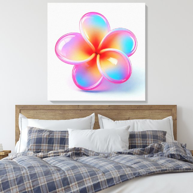 Impresión de arte de lienzo de flores de Frangipan (Insitu(Dormitorio))