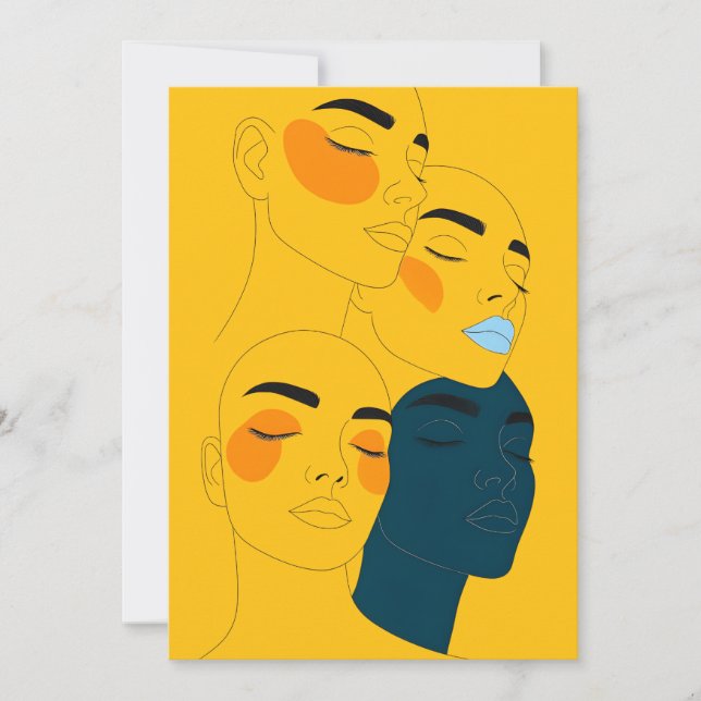 Impresión de arte de línea abstracta, cuatro caras (Anverso)