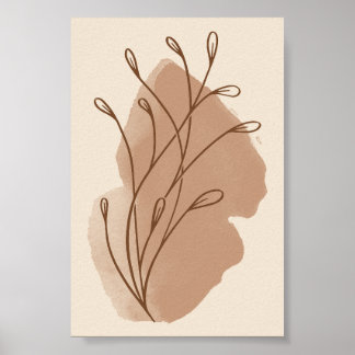 Impresión de arte de línea botánica boho minimalis