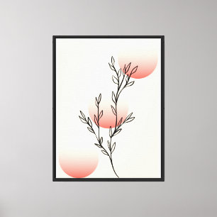 Impresión de arte de línea botánica minimalista -