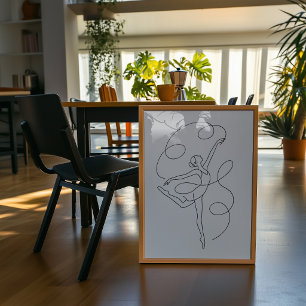 Impresión de arte de línea de bailarina minimalist