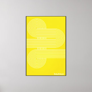 Impresión de Arte de Línea en Curva S Amarillo Bau