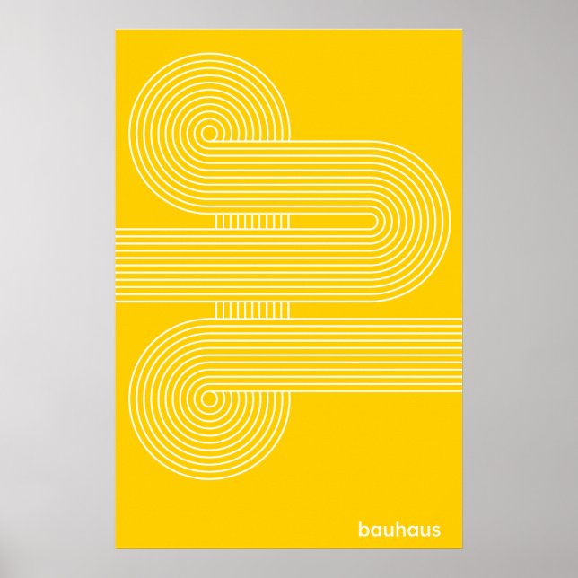 Impresión de Arte de Línea en Curva S Amarillo Bau (Frente)
