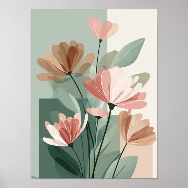 Impresión de arte de línea floral boho | Botánico  (Frente)