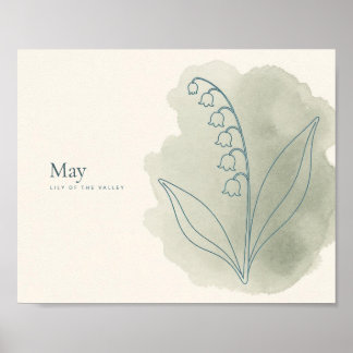 Impresión de arte de lirio de valle | Flor de mayo