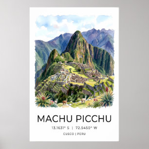 Impresión de arte de Machu Picchu - Paisaje brumos